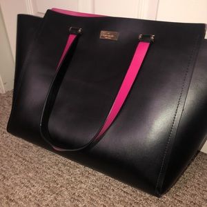 Kate spade black and pink tote plus wallet